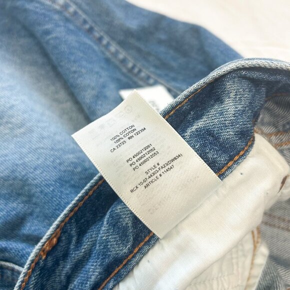 NWT Aritzia Denim Forum ’90s High Rise Pencil Maxi Jean Skirt Slit Blue Size 27 - Picture 3 of 10